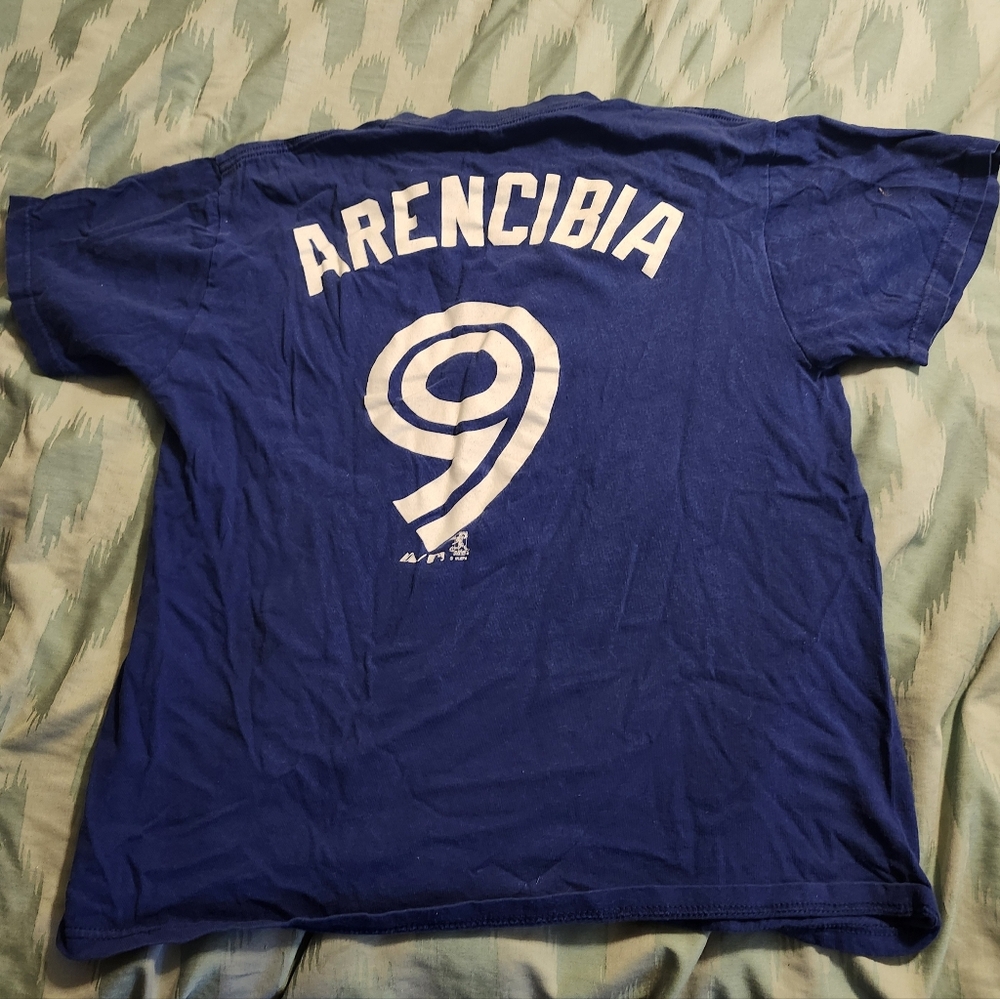 Toronto Blue Jays Majestic T-shirt Blue J.P Arencibia‎ #9 Men's Size Medium